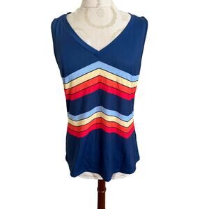 Saukole Striped Wide Strap Tank Blouse NWT Medium